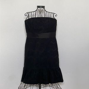 White House Black Market Strapless Lace Dress, Black - Size 14